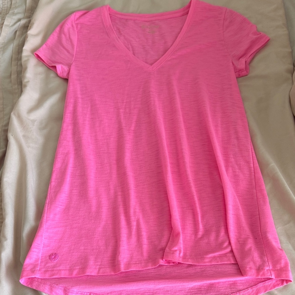 Lilly Pulitzer - Bright Pink V-Neck Shirt